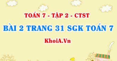 Bài 2 trang 31 SGK Toán 7 tập 2 Chân trời sáng tạo